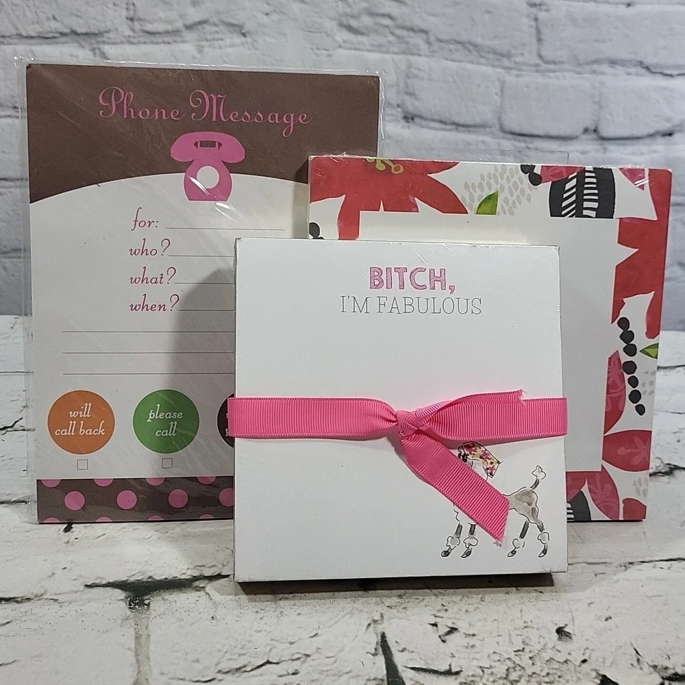 Note Pads List Pads Lot Of 3 Phone Messages Card Stock Paper I'm Fabulous Sealed